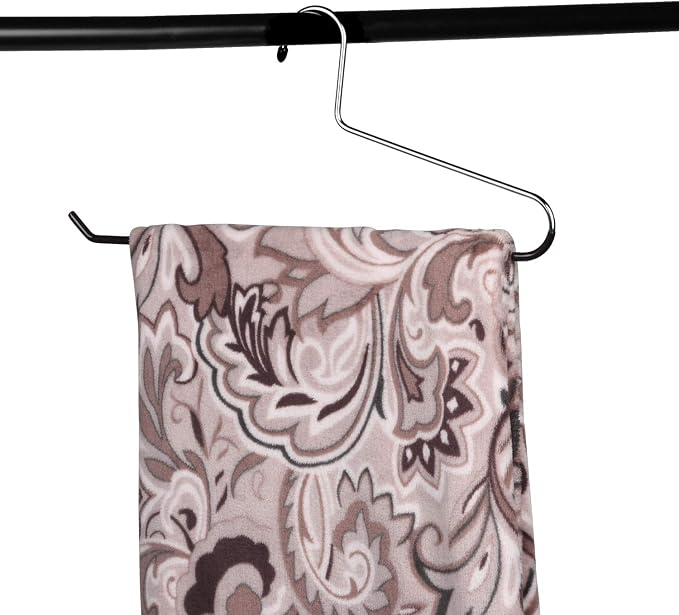 VASLIM 5 Pack Blanket Hangers Heavy Duty Black Vinyl Coated Nonslip - Great for Quilts, Comforters, Bedspreads, Table Cloths, Drapery, Fabric, and Sleeping Bags