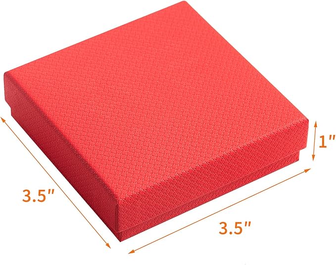 GEFTOL Jewelry Gift Boxes 20 Pack 3.5x3.5x1 Inch Cardboard Jewelry Boxes,Small Gift Boxes for Jewelry Earrings Necklaces Handmade Bangles Bracelets(Red)