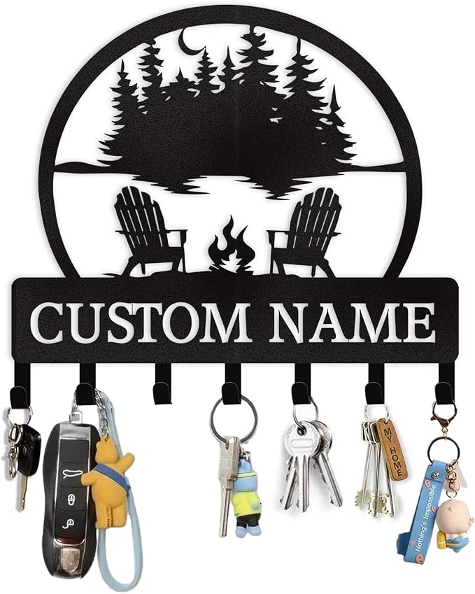 Dyoart Personalized Custom Name Key Holder - Wall Mounted Key Rack for Kitchen, Entryway, Hallway, Office, Doorway