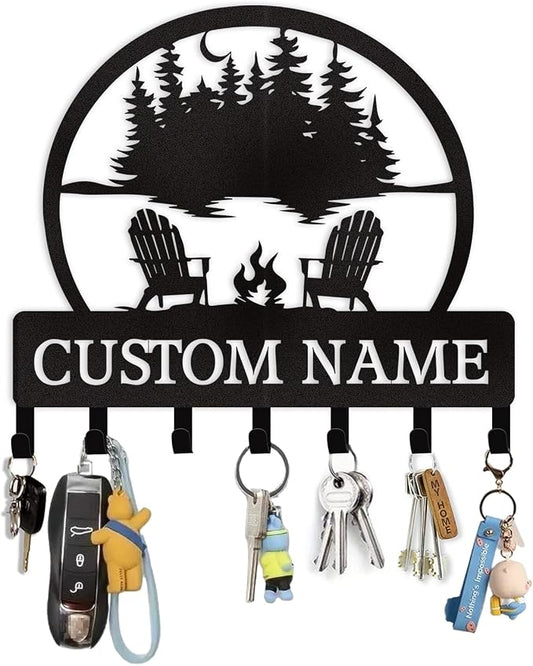 Dyoart Personalized Custom Name Key Holder - Wall Mounted Key Rack for Kitchen, Entryway, Hallway, Office, Doorway
