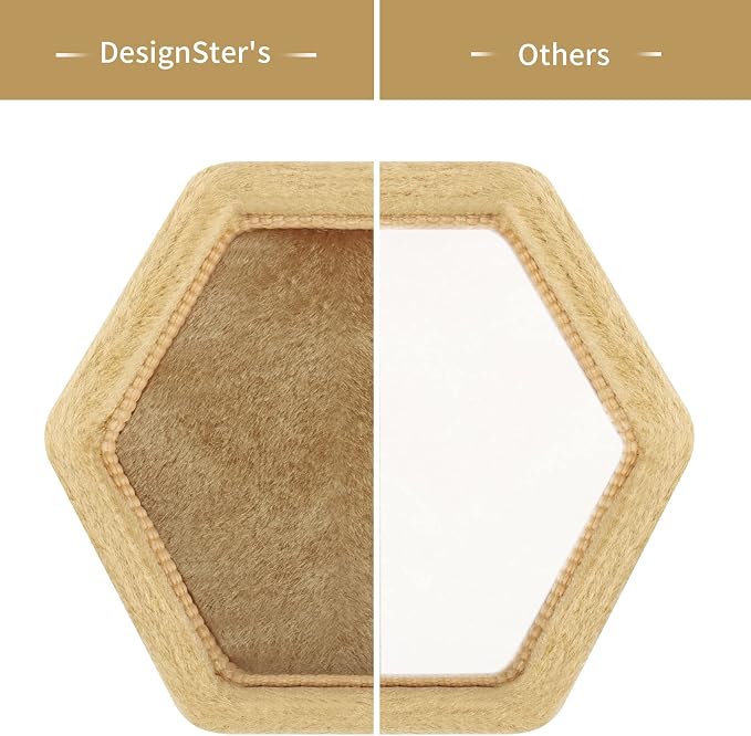 DesignSter Hexagon Velvet Ring Box - Premium Gorgeous Vintage Double Ring Display Holder with Detachable Lid for Proposal, Engagement, Wedding, Ceremony(Sunset)