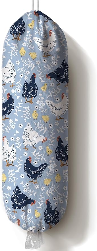 Chicken Grocery Bag Holder,Animal Plastic Bag Organizer Storage,Chicken Theme Kitchen Decor 23"x9"