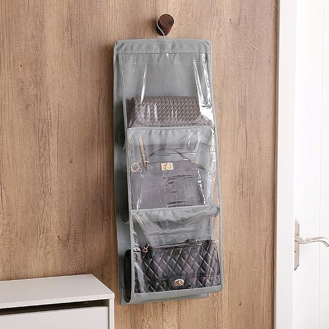 DIOMMELL Purses Hanger Hanging Handbag Organizer Bags Storage Holder for Closet with 6 Larger Pockets