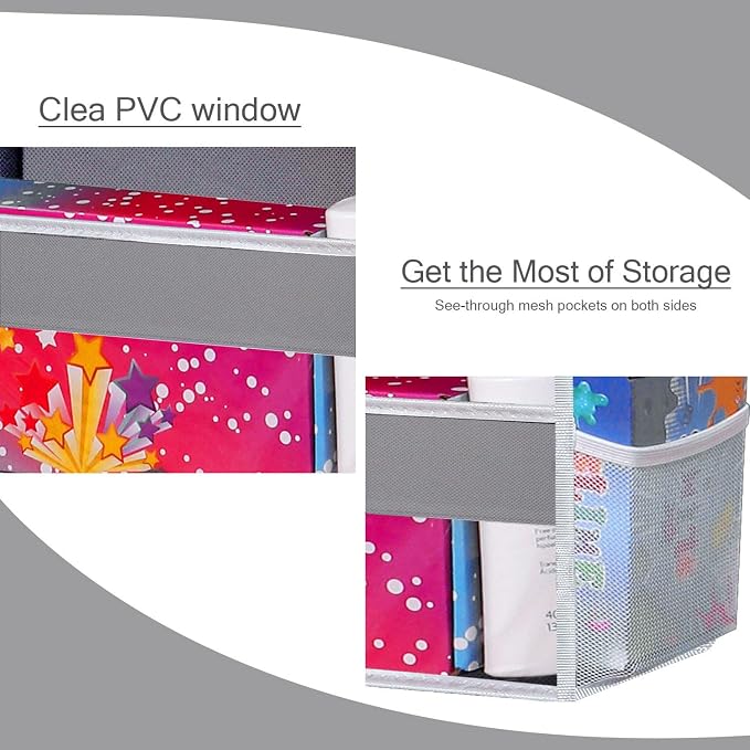 TAHAVICE 2 Pack Over the Door Storage Organizer, 5 Large & 10 Mesh Pockets | Hanging Storage Organizer with 40lb Capacity and Door Storage Space Saving for Bedroom,Bathroom,Nursery,Babyroom(Light Gray)