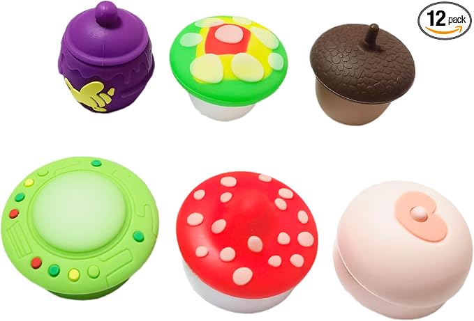 5ml UFO Silicone Wax Concentrate Containers Mushroom Pinecone Honeypot Non-stick Jars (12)