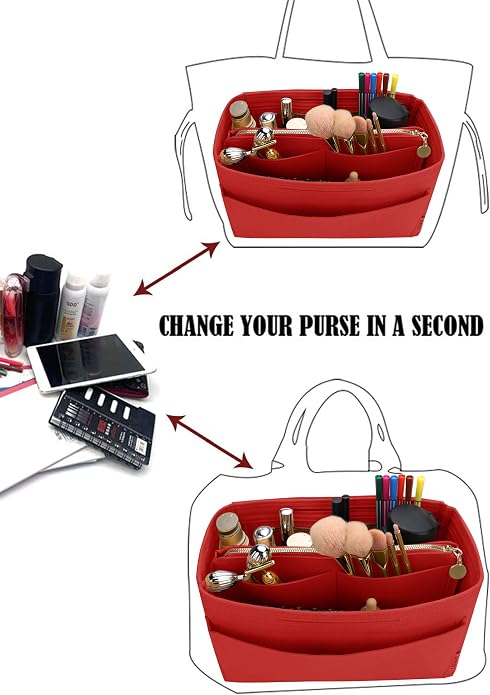 LEXSION Felt Insert Bag Organizer Bag In Bag For Handbag Purse Organizer Fits Speedy Neverful
