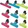 Chip Bag Clips 9pcs Air Tight, Heavy Duty, Sturdy Plastic Clips for Food Storage Assorted Sizes Food Bag Clamps for Kitchen Snacks