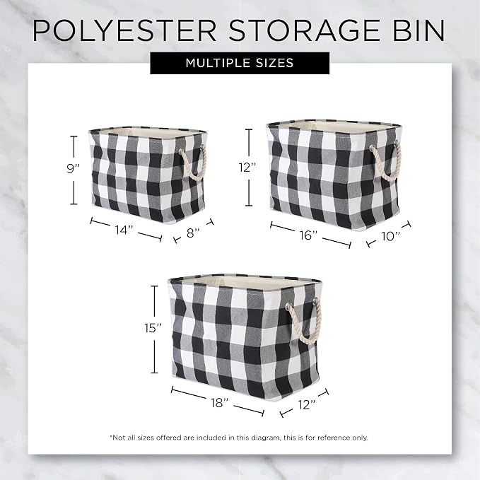 DII Polyester Container with Handles, Lattice Storage Bin, Small, Storm Blue