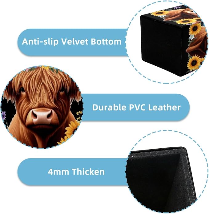 Pen Holder for Desk, Highland Cow Pencil Holder, Pen Cup Functional Desk Organizer for Office Supplies