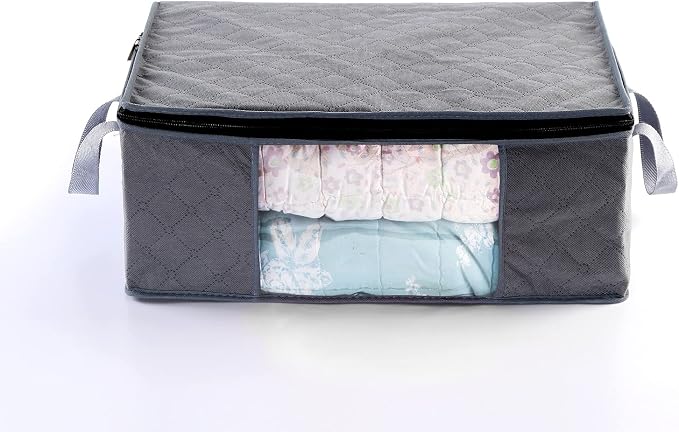 Storage Bins Storage Bags Closet Organizers Sweater Storage Clothes Storage Containers, 3pc Pack, Gray (G01)