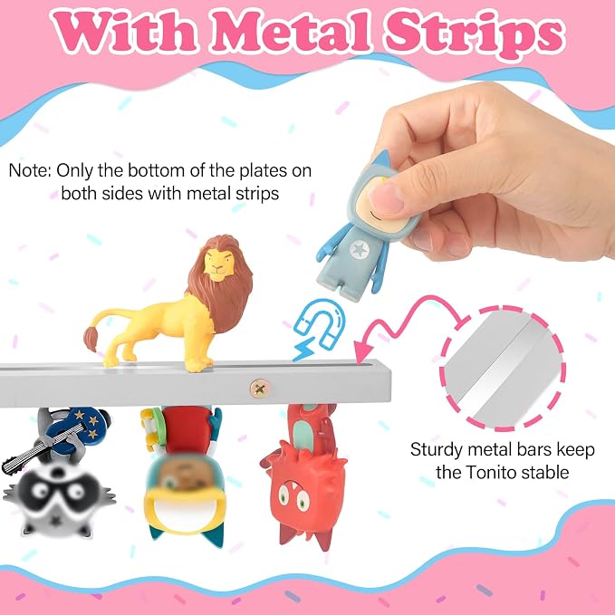 for Tonies Box Shelf Storage Magnetic Wall Mounted Set of 2, Compatible with Tonies Characters Figures Player Character for Children Room (Gray)