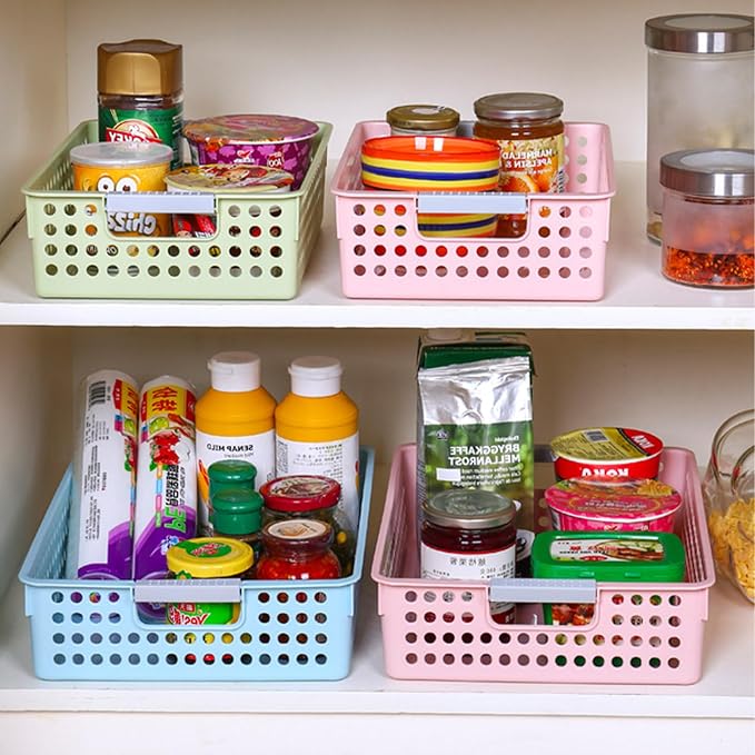 Soddeph A4 Paper Trays for Classroom with Grip Handles,Book Baskets for Library, Drawers, Office, Home,Desk,Turn in Trays Classroom Plastic Storage Baskets