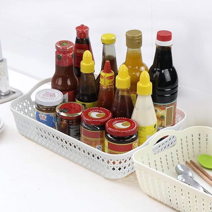 Weaving Plastic Baskets, Set of 6 A4 Paper Storage Tray