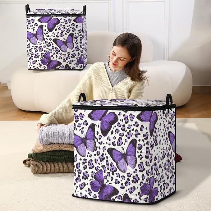 2pcs blanket storage bag for under bed,closet organizers 95L | clothing sweater sheet bedding comforter duvet quilt pillow toy storage bags with lids,dorm room essentials for containers