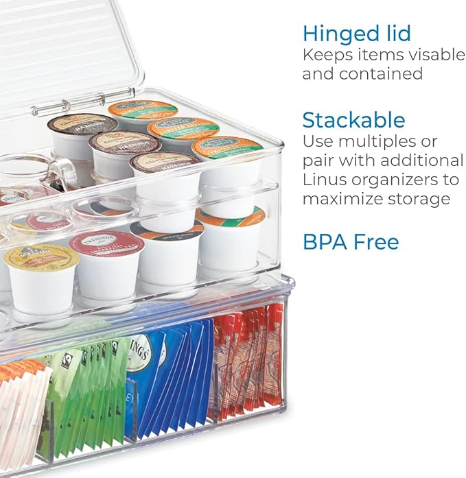 iDesign Stackable Coffee Pod Holder for K-Cup Pods, Clear | 29 K-Cup Capacity