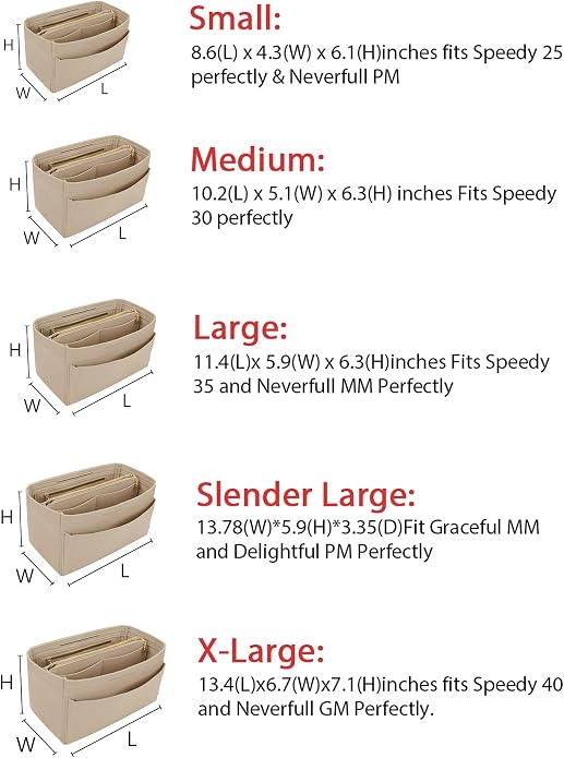 LEXSION Felt Insert Bag Organizer Bag In Bag For Handbag Purse Organizer Fits Speedy Neverful