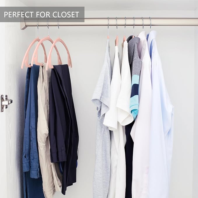 MIZGI Premium Velvet Hangers 60 Pack Heavyduty- Non Slip No Shoulder Bump Suit Hanger - Chrome Hooks,Space Saving Clothes Rounded Shape for Coat,Sweater,Jackets,Pants