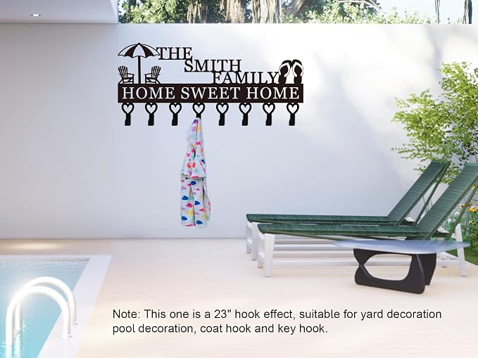 Umbrella Summer Beach Key Holder for Wall, Key Holder with Family Name, Key Hanger Decor for Kitchen, Entryway, Hallway, Office, Doorway Housewarming Gifts New Home