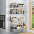 Magnetic Spice Rack for Refrigerator, 4 Pack Metal Magnetic Shelf Organizer for Fridge Side, Strong Spice Storage Rack for Kitchen, Gray