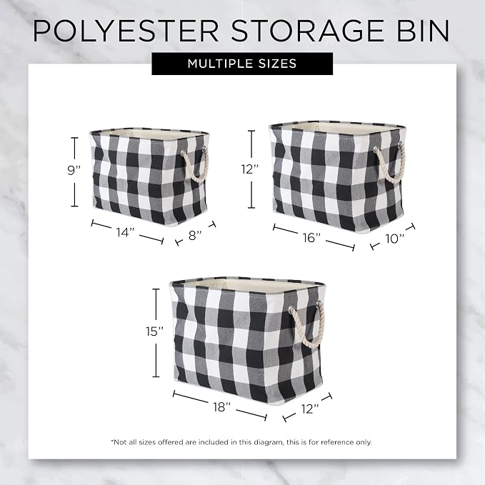 DII Polyester Storage Bin, Gold Metallic Collection Collapsible with Handles, Medium, Natural Off-White