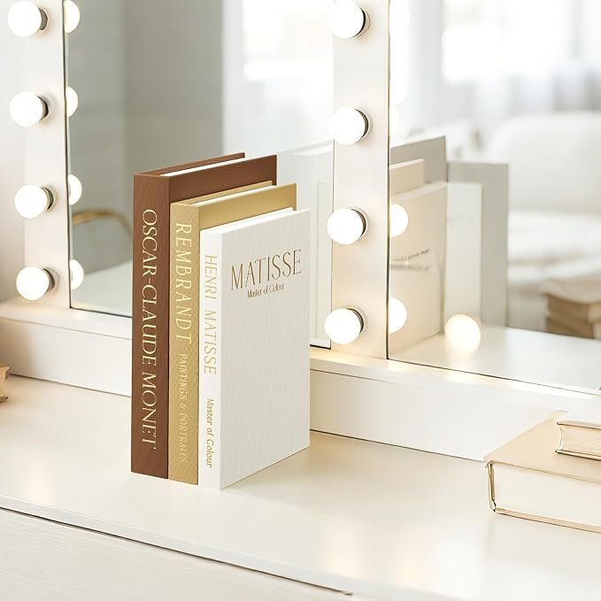 Set of 3 Decorative Books for Home Decor, Linen Faux Books for Coffee Table, Bookshelf or Mantel, Aesthetic Fake Book Storage Boxes with Magnetic Snap for Photo Organization & Keepsakes Box