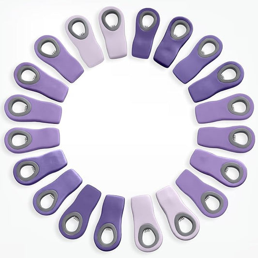COOK WITH COLOR Bag Clips with Magnet- Food, Chip, Bag Clips for Food Storage with Airtight Seal Grip for Bread, Snack and Food Bags (Lavender, Pack of 20)