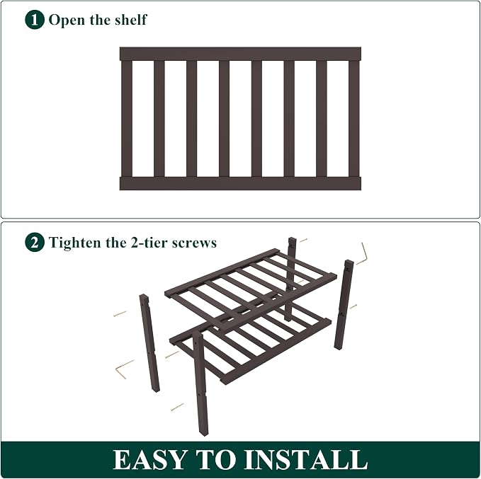 Smiry Bamboo Shoe Rack for Closet, 2 Tier Small Wooden Shoe Organizer, Stackable Wood Shoe Storage Shelf for Entryway, 14 Vertical Slats, One-piece Heavy-Duty Legs, 17.32"x11.02"x12.99", Brown