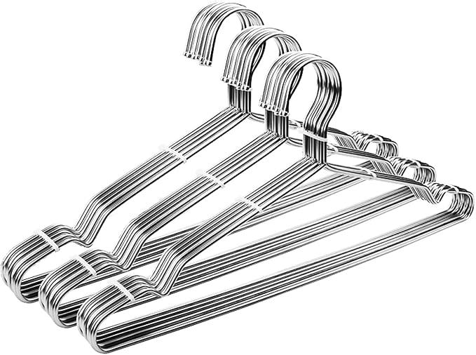 Clothes Hangers 30 Pack Coat Hangers Non Slip Wire Hanger Clothing Heavy Duty Seropy Metal Hangers Space Saving Ultra Thin of Stainless Steel Hanger