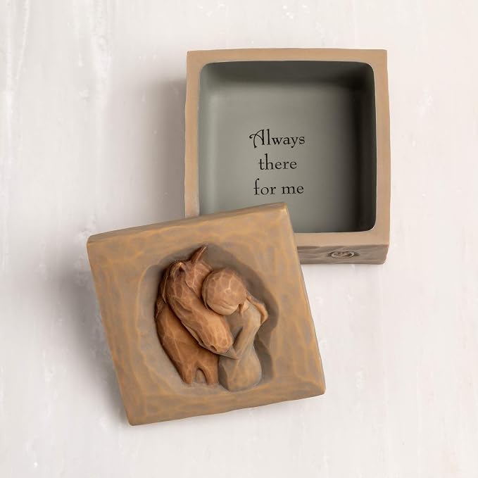 Willow Tree Quiet Strength, Always There for Me, Expresses Love for Horses with Message of Friendship and Caring, For Jewelry, Sculpted Hand-Painted Keepsake Box
