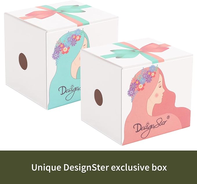 DesignSter Hexagon Velvet Ring Box - Premium Gorgeous Vintage Double Ring Display Holder with Detachable Lid for Proposal, Engagement, Wedding, Ceremony(Olive green)