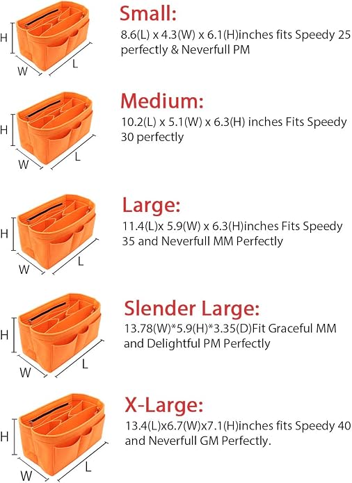 LEXSION Felt Insert Bag Organizer Bag In Bag For Handbag Purse Organizer Fits Speedy Neverful
