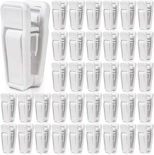 KISEER 40 Pcs Plastic Baby Hanger Clips Slim-line Finger Clips Set for Clothes Hanger Velvet Hanger (White)
