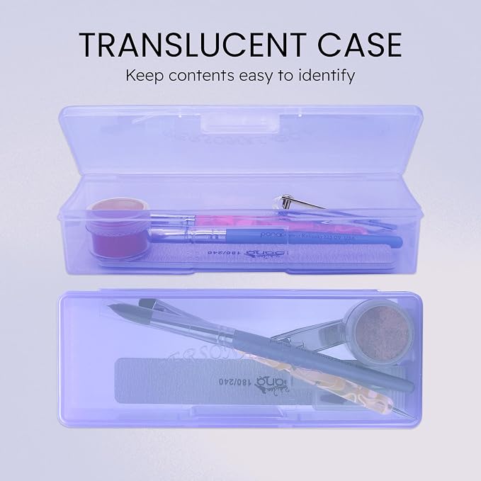 Beauticom Personal Box Storage Case for Professional Manicurist Nails Pedicure (Large Size) (40 Pieces, PURPLE)