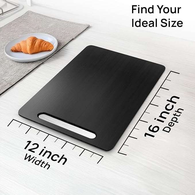Ibyx Elegant Appliance Slider - Sliding Tray for Coffee Maker & Heavy Kitchen Appliances, Easy Slide, Made of Premium Bamboo, Space-Saving Kitchen Organizer, 40 lb Capacity, Black - 12 x 16 Inch
