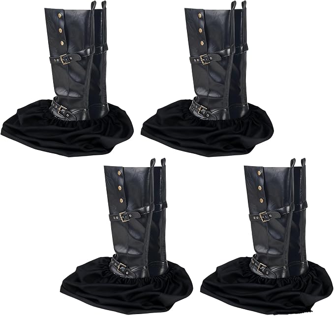 LAKE OF FIRE 4 Pcs Boot Bag for Cowboy Boots - Travel Boot Storage Shoes Bag for Cowboy Boot Protection Black(21" X 12")