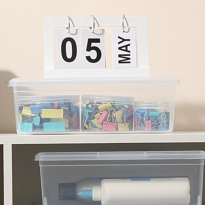 novelinks 12 Pack 6 Quart Stackable Shoe Storage Bins with Lids (Clear) | Clear Shoe Storage Boxes, Shoe Bins, Shoe Containers, Shoe Boxes Clear Plastic Stackable, Craft Organizers and Storage