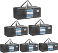 VENO 6 Pack Heavy Duty Moving Bags, Packing Bags with Clear Window, Alternative to Moving Boxes, Storage Bins for Clothes, Blankets, Comforters, College Dorm Essentials (Gray, 6 Pack)