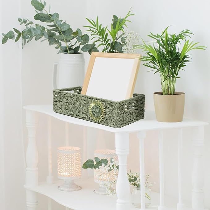 Toilet Paper Basket for Tank Top Bathroom Organizer - Green