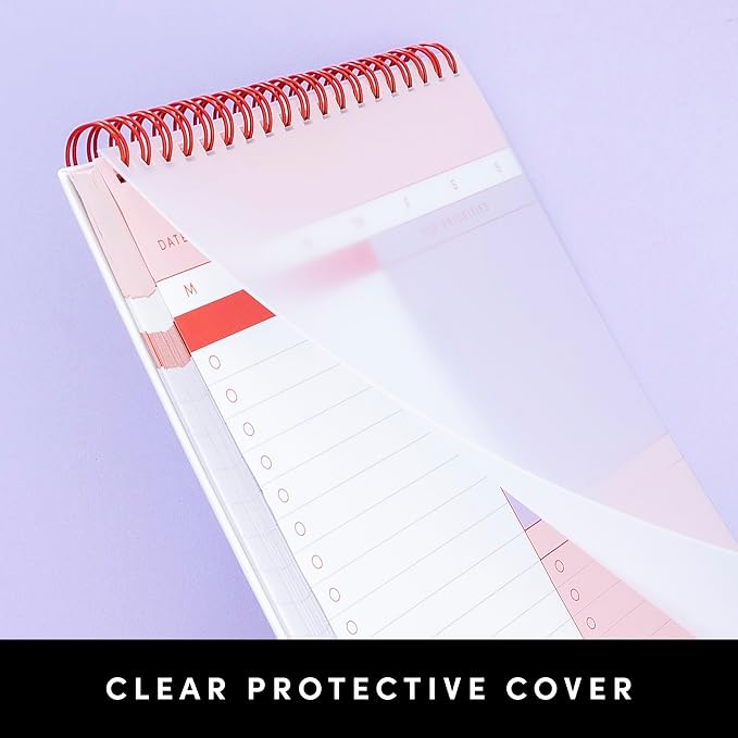 PAPERAGE To Do List Notepad, Daily To Do List Notebook, 60 Double-sided Tear-off Sheets, 1 Pack, 6.5" x 9.5", Undated Daily Planner Checklist for Office, School or Home (Pastel Rainbow Stripe)