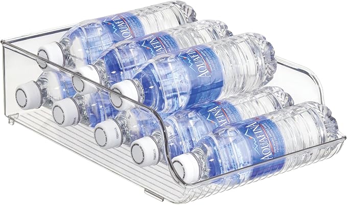 iDesign Plastic Water Bottle Organizer, Clear, 2-Pack | For Fridge, Bottle Holder, For Kitchen and Pantry
