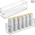 iDesign Stackable Fridge Bin with Handles, Set of 2, Clear | Ideal for Freezer or Pantry, Made in USA