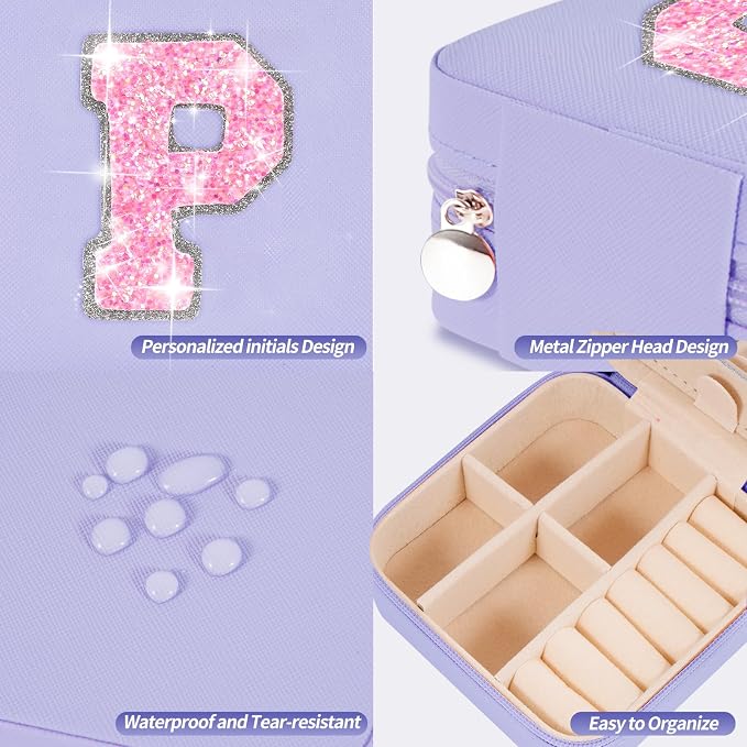 Uygafly Gifts for Teen Girl Trendy Stuff,Birthday Gift for 5 6 7 8 9 10 11 12 13 14 15 Year Old Girls,Cute Travel Jewelry Case Small Box | Lavender,P