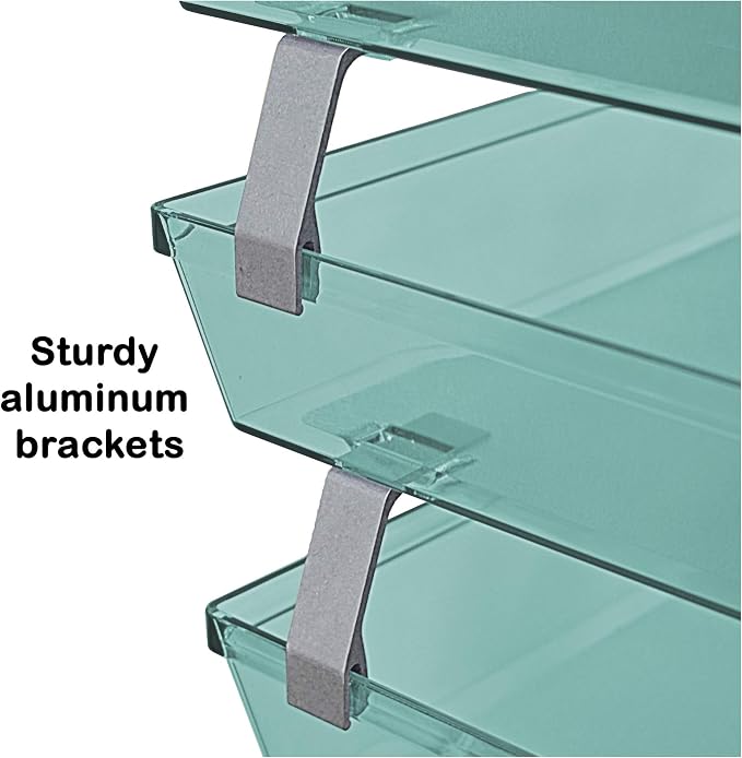 Acrimet Facility 3 Tier Letter Tray, Side Load, Letter Size/A4, Desktop File Organizer, Plastic (Clear Green Color)