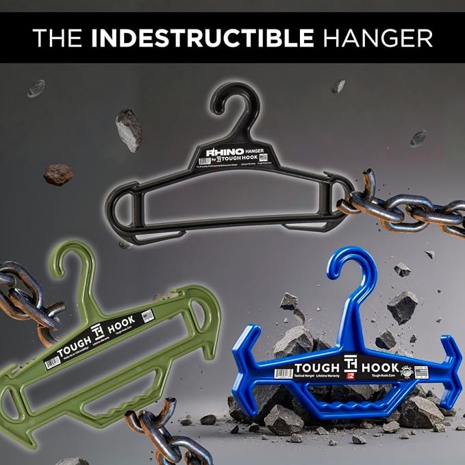 Tough Hanger XL - A Beast of a Hook – USA Made ABS Resin, X-Large | Police Gear, Scuba Gear & Dive BCD – 180-lb Cap Wetsuit DuraResin with Built in Carry Handle, The Indestructible Hanger, 1 Tan