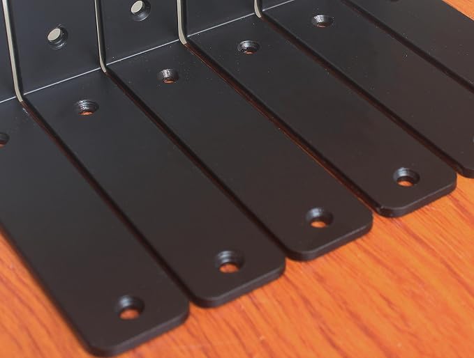 24 Pack - L 6" x H 4" x W1.5, 5mm Thick Black L Shelf Bracket, Iron Shelf Brackets, Metal Shelf Brackets, Floating Shelf, Shelf Supports with Screws