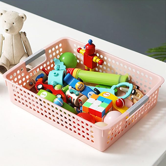 Soddeph A4 Paper Trays for Classroom with Grip Handles,Book Baskets for Library, Drawers, Office, Home,Desk,Turn in Trays Classroom Plastic Storage Baskets