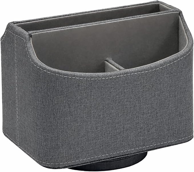 UnionBasic Rotating Desk Organizer, 360 Desk Spinning Caddy, Desktop TV Guide/Mail/Media/Remote Controller Holder Organizer, Barry Grey