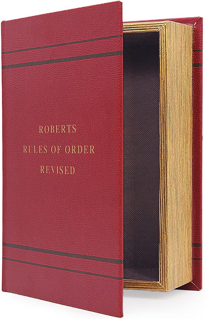PACOLO Decorative Book Boxes, Faux Wood with Magnetic cover Storage for Hidden Jewelry, Money, and Cash (Roberts rules of order revised)