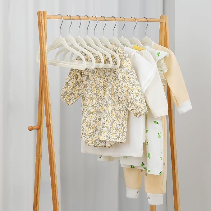 GoodtoU Kids Hangers Velvet 50 Pack 14" - Kids Felt Hangers Non Slip Toddler Hanger Childrens Hanger for Kid