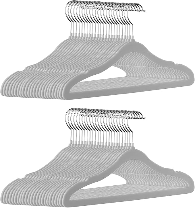 GoodtoU Kids Hangers Velvet 50 Pack 14" - Kids Felt Hangers Non Slip Toddler Hanger Childrens Hanger for Kid